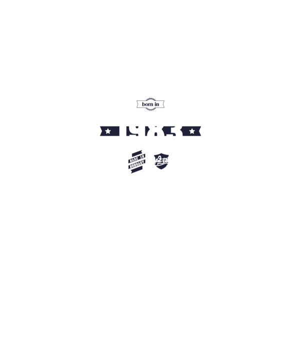 born-in-1983 minta sötétkék pólón