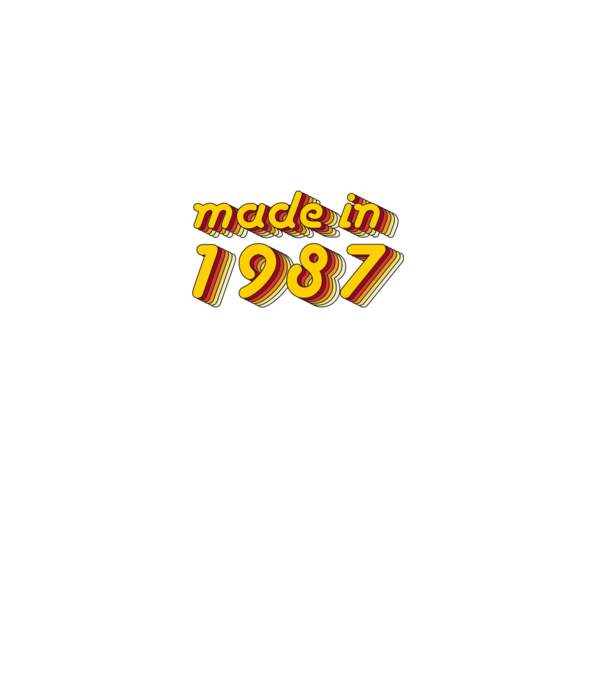 made-in-1987-yellow-red minta piros pólón