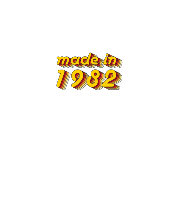 made-in-1982-yellow-red minta szürke pólón