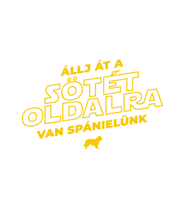 Star Wars sötét oldal spániel minta fehér pólón