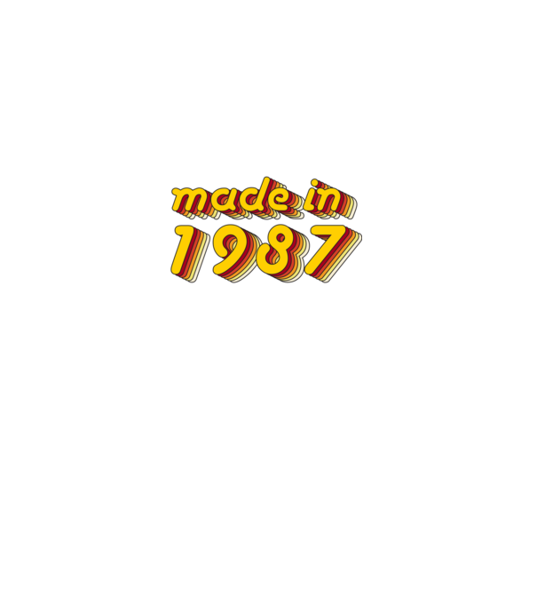 made-in-1987-yellow-red minta narancssárga pólón