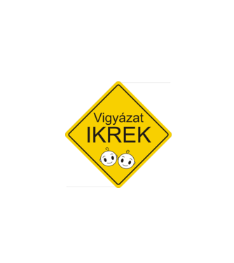 Vigyázat, ikrek minta fehér pólón