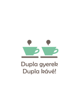 Dupla gyerek, dupla kávé minta fekete pólón