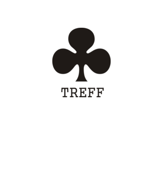Treff minta fehér pólón