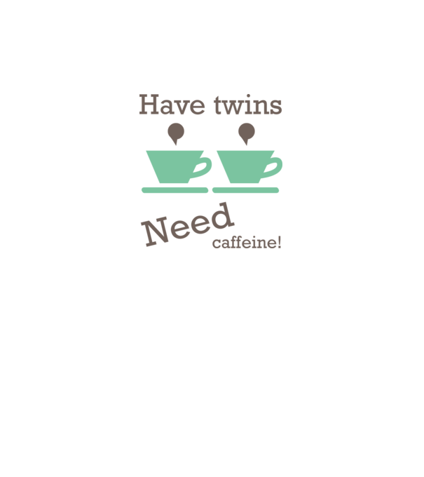 Have twins need caffeine minta sötétszürke pólón