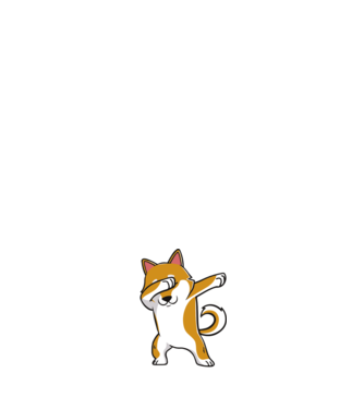 Shiba Inu minta fehér pólón
