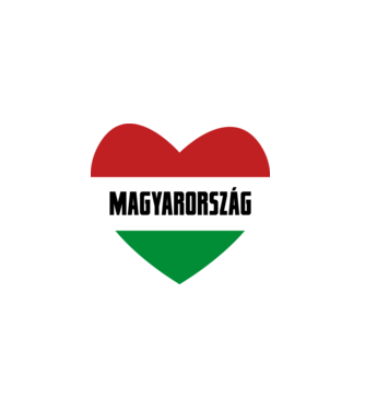 Nemzeti szív minta fehér pólón