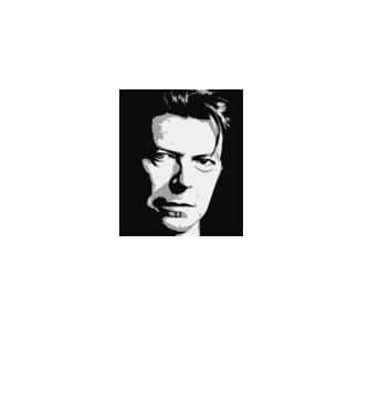 David Bowie minta fekete pólón