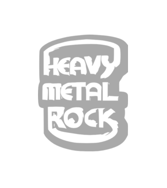 Heavy metal Rock -felirat minta fehér pólón
