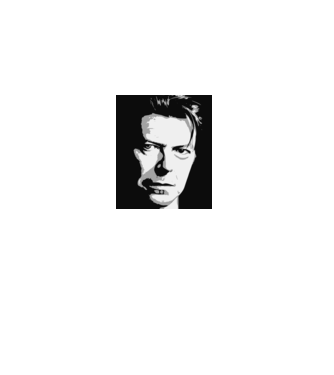 David Bowie minta fekete pólón