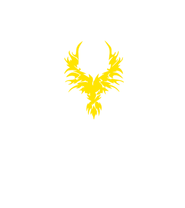 Főnix madár minta fekete pólón