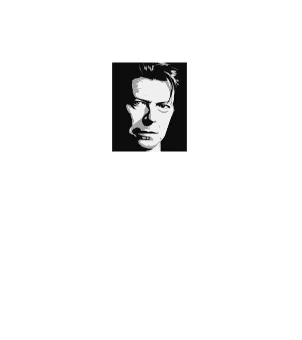 David Bowie minta fekete pólón