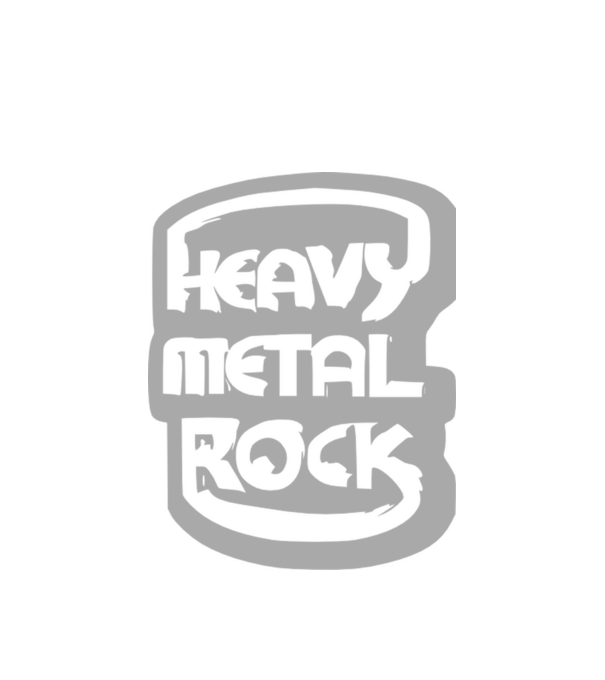 Heavy metal Rock -felirat minta fehér pólón