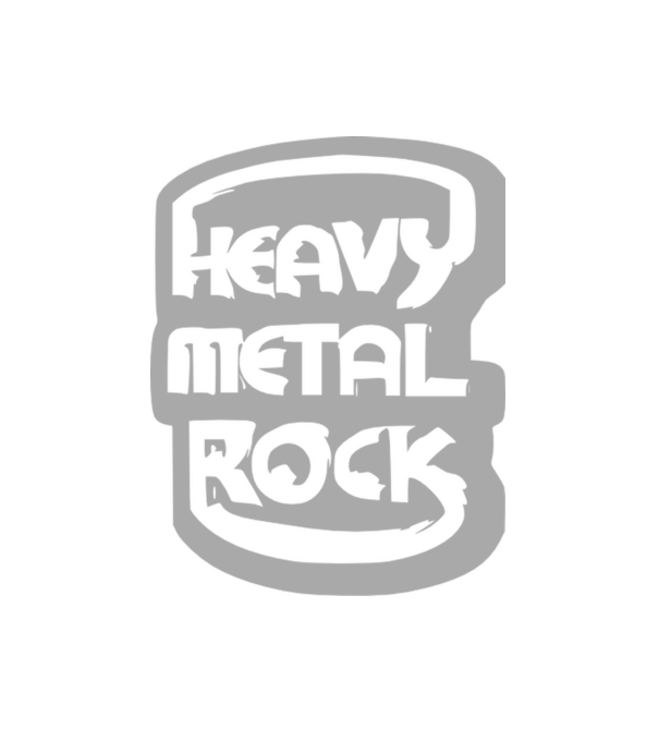 Heavy metal Rock -felirat minta fehér pólón