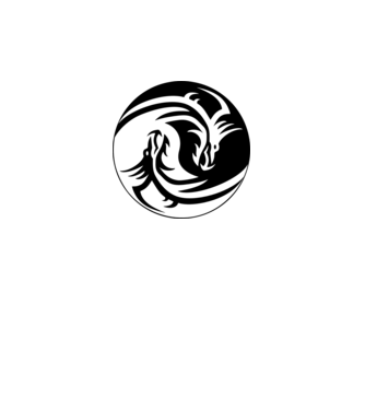 Yin Yang Dragon minta fehér pólón