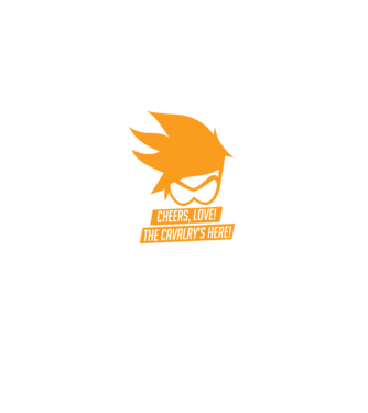 Overwatch - Tracer - The Cavalry's Here minta fehér pólón