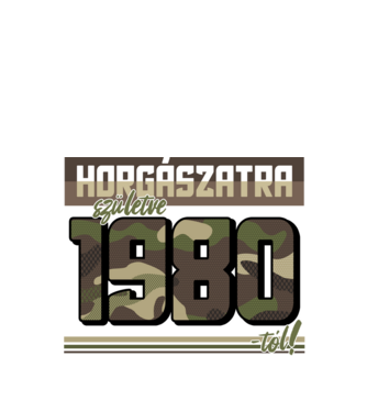 Horgászatra születve - 1980 minta fekete pólón