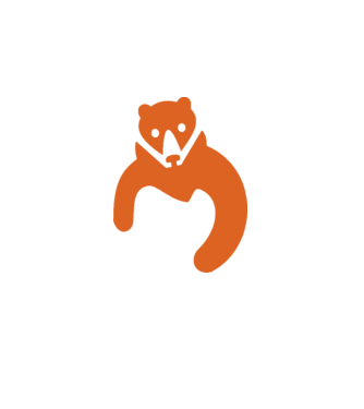 Orange Bear minta szürke pólón