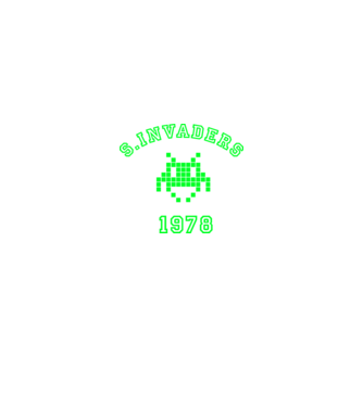 s.invaders minta fekete pólón
