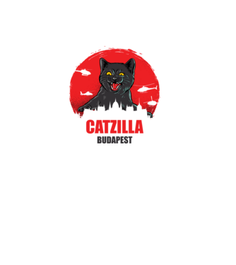 CATZILLA Budapest minta fehér pólón