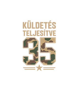 Küldetés teljesítve 35 minta fehér pólón