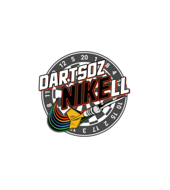 DartsozNIKELL retro minta fehér pólón