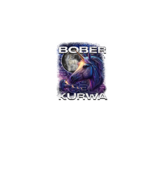 NEMBóber Kurwa unikornis minta fekete pólón