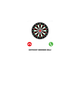 Hív a darts mennem kell minta fekete pólón