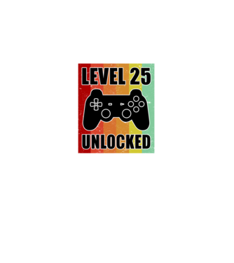 level 25 unlocked retro gamer minta fehér pólón