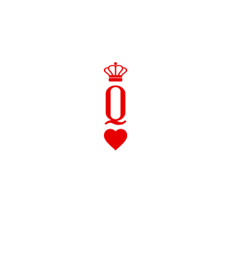 Playingcards_Queen hearts minta fehér pólón