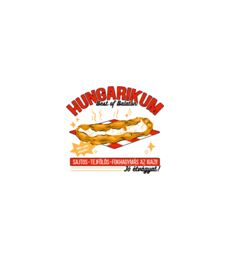 Lángos Hungarikum minta fehér pólón