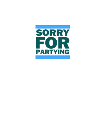 Sorry For Partying minta fehér/piros pólón