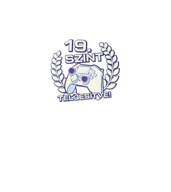 19. szint teljesítve minta fekete pólón