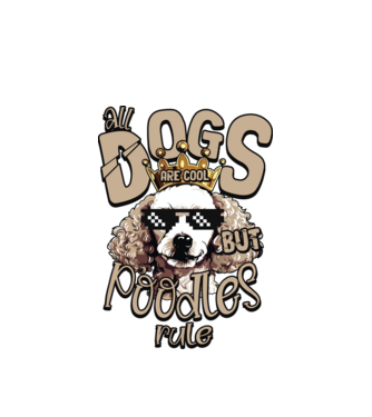Uszkár Poodles rule minta fehér pólón
