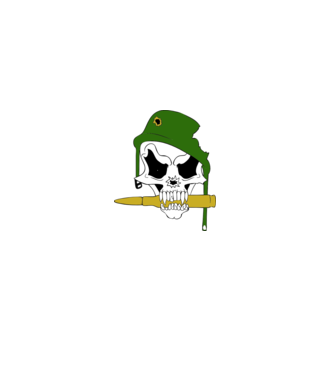 Katonai skull minta fehér pólón
