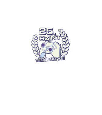25. szint teljesítve minta fekete pólón