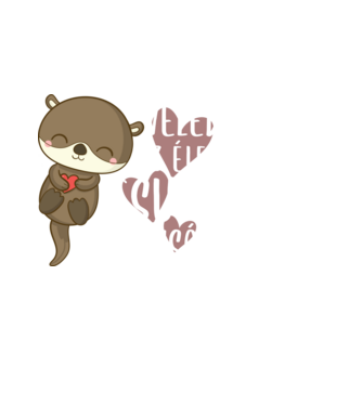 Vidrák_lány vidra fehér szöveg minta fehér pólón