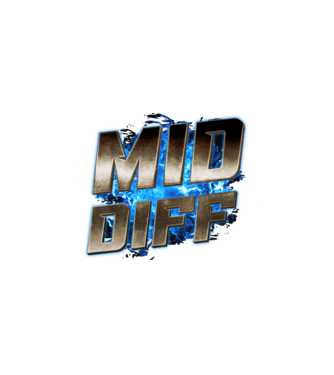 MID DIFF metalic blue fire minta fehér pólón