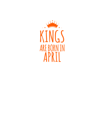 Kings are born in - April minta szürke/fekete pólón