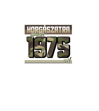 Horgászatra születve - 1975 minta fekete pólón