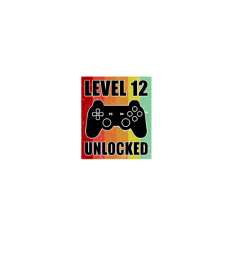 level 12 unlocked retro gamer minta fekete pólón