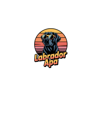 Labrador Apa minta fekete pólón