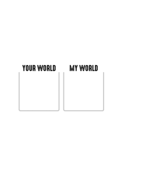 Your World my World minta fekete pólón