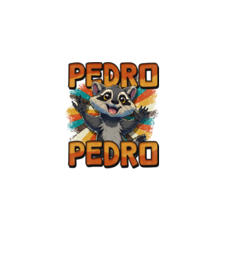 Retro Pedro minta fekete pólón