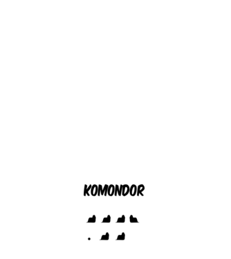 Makacs Komondor minta piros pólón