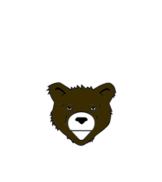 Harcum College Bear minta fekete pólón