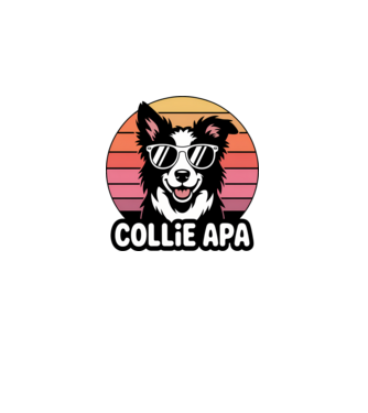 Collie Apa minta fekete pólón