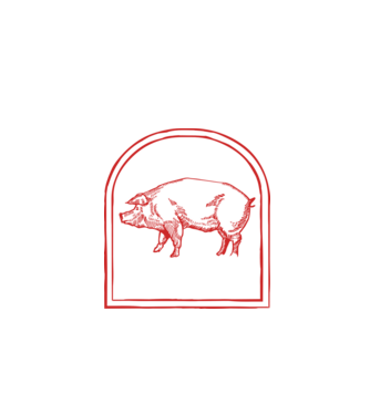 Fesztivál malac grill  minta fekete pólón