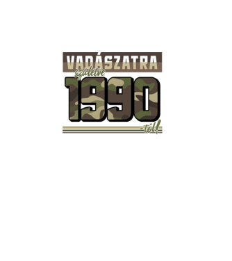 Vadászatra születve 1990-től! minta fekete pólón