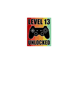 level 13 unlocked retro gamer minta fehér pólón